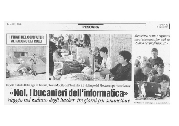 Rassegna Stampa - Metro Olografix - Noi, i bucanieri dell'informatica - Il Centro 21/08/2004