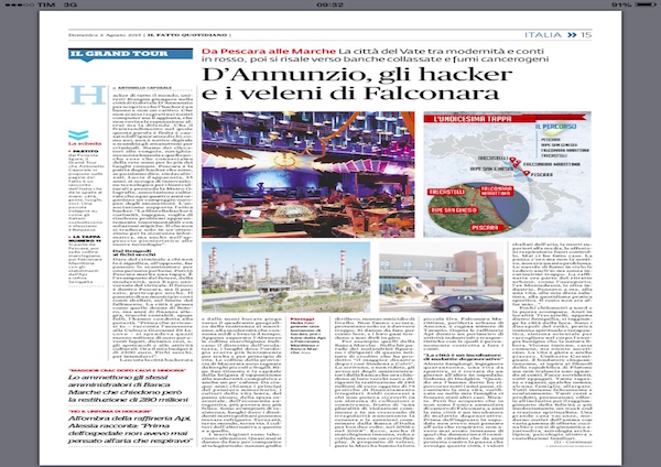 Rassegna Stampa - Metro Olografix - D'Annunzio, gli hacker e i veleni di Falconara - Il Fatto Quotidiano - 02/08/2015